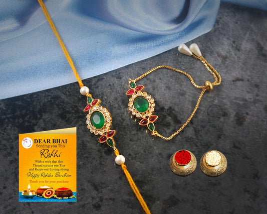 Tanusha Jewels Bhaiya Bhabhi Rakhi Set
