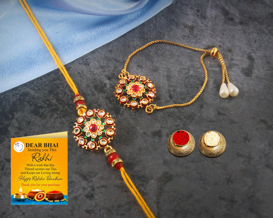 Tanusha Jewels Bhaiya Bhabhi Rakhi Set
