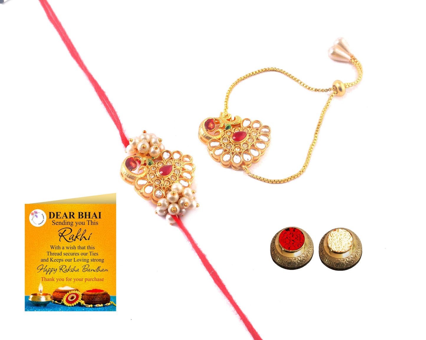 Tanusha Jewels Bhaiya Bhabhi Rakhi Set