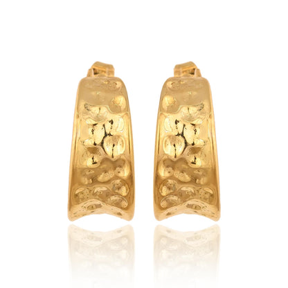 Gold Plated Silver Hoop Earrings: Brass Statement Jewelry
