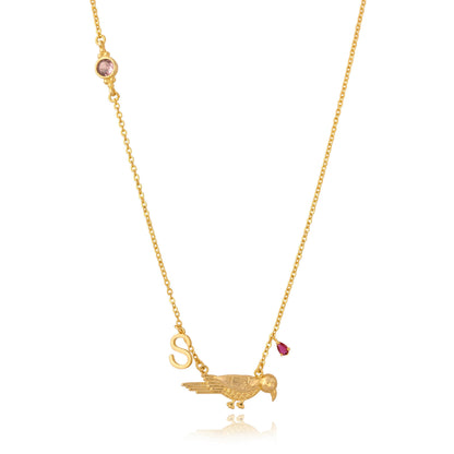 Custom Initial Necklace: Personalized Gold Plated Brass Jewelry