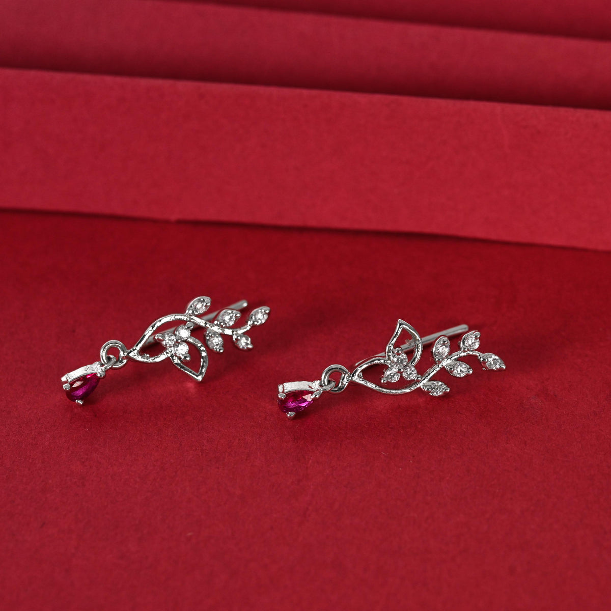 Silver Zircon Stud Earrings for Women