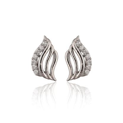 Zircon Stud Earrings: Hypoallergenic Silver, Gold, Rose Gold Plated