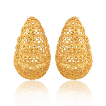 Gold Plated Hoop Earrings: Brass Statement Jewelry for Women and Girls