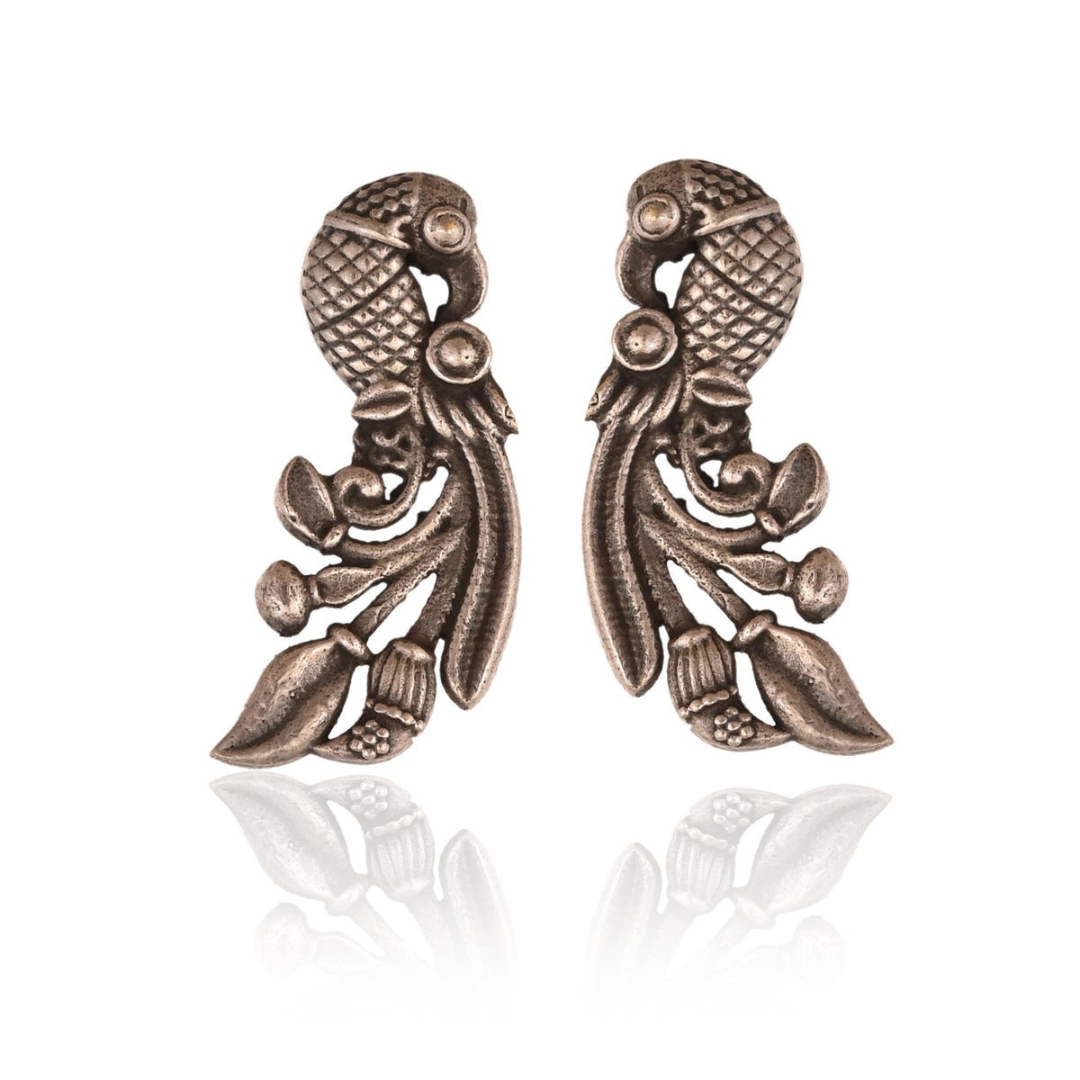 Antique Silver-Plating Peacock Earrings for women