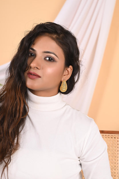 Gold Plated Hoop Earrings: Brass Statement Jewelry for Women and Girls