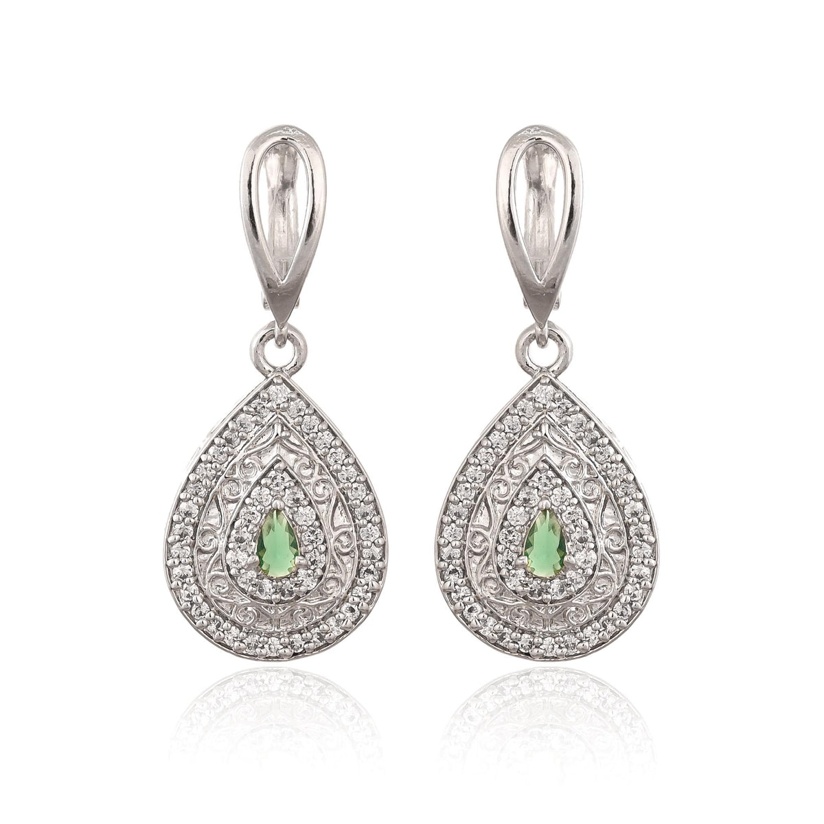 Gold, Silver Drop Earrings for Women, Zircon Studded Jewellery
