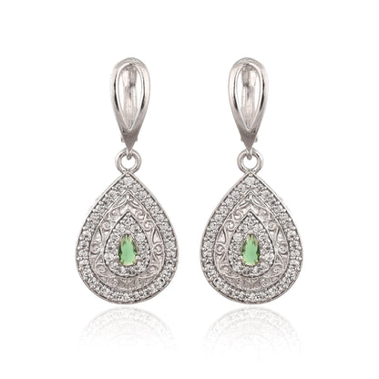 Gold, Silver Drop Earrings for Women, Zircon Studded Jewellery