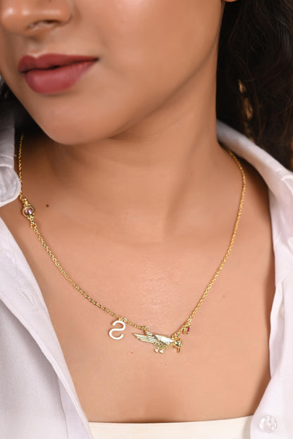 Custom Initial Necklace: Personalized Gold Plated Brass Jewelry