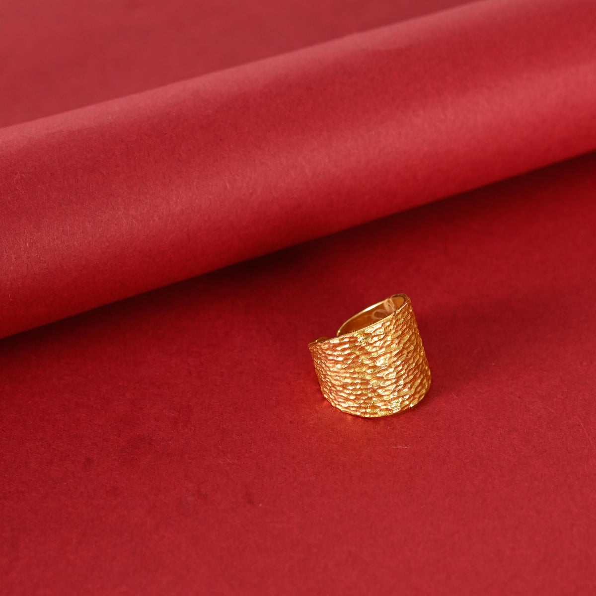 Gold Plated Adjustable Statement Ring for Women & Girls