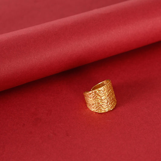 Gold Plated Adjustable Statement Ring for Women & Girls