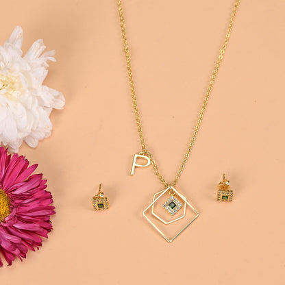 Custom Initial Necklace Personalized Gold Brass Jewelry
