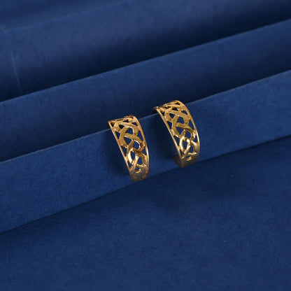 Gold Plated Silver Hoop Earrings: Brass Statement Jewelry