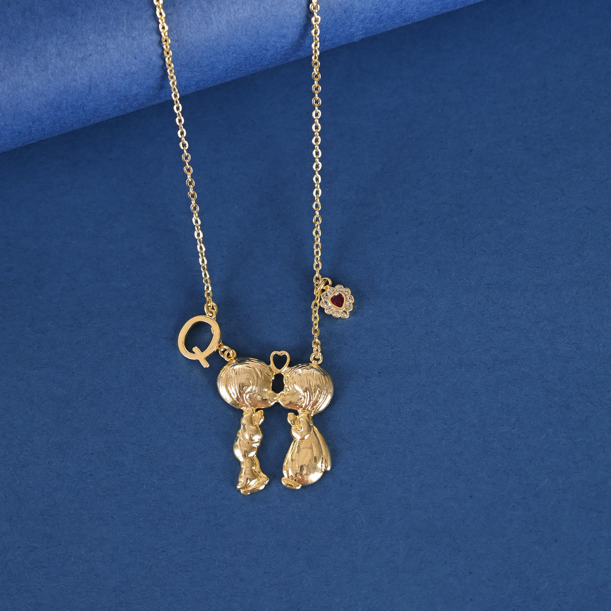 Custom Initial Necklace: Gold Bubble Letter Necklace