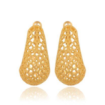 Gold Plated Hoop Earrings: Brass Statement Jewelry