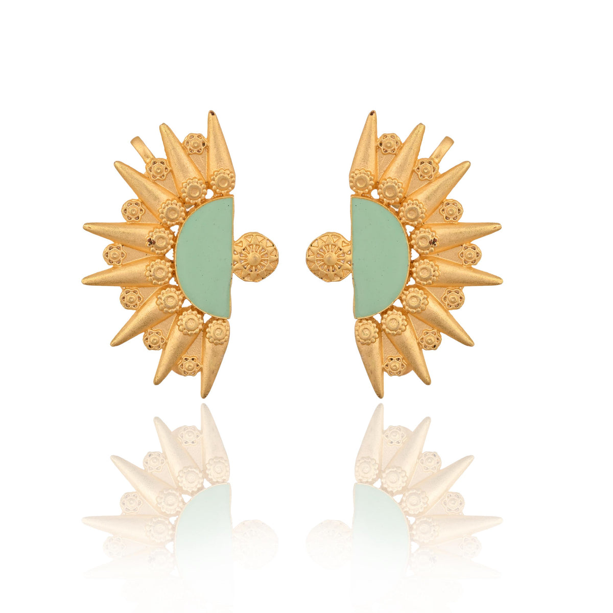 Handcrafted Enamelled Gold-Plated Ear cuffs for Women and Girls