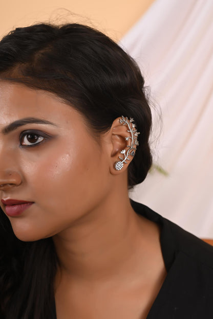 Gold and Silver Zircon Ear cuffs for Women and Girls, Pack of 1