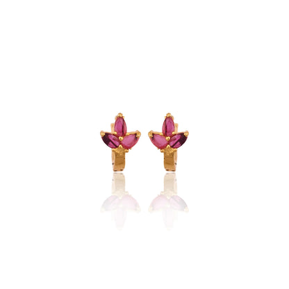 Gold Plated Zircon Stud Earrings for Women