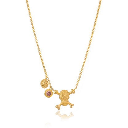 Custom Birthstone Initial Necklace: Personalized Gold Plated Brass Jewelry
