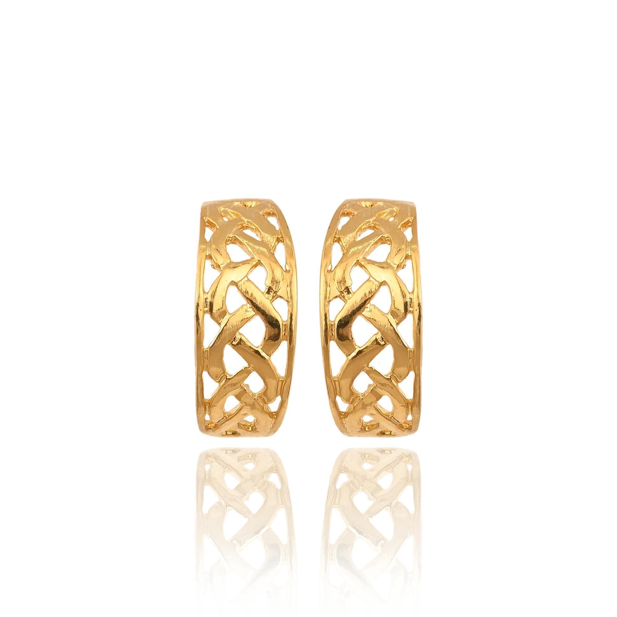 Gold Plated Silver Hoop Earrings: Brass Statement Jewelry