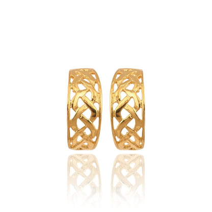 Gold Plated Silver Hoop Earrings: Brass Statement Jewelry
