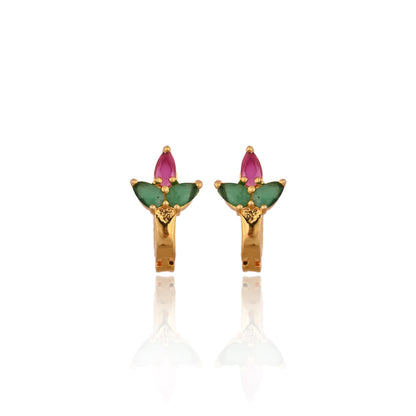 Gold Plated Zircon Stud Earrings for Women