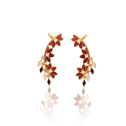 Handmade Enamelled Gold Plated Ear cuffs for Women and Girls