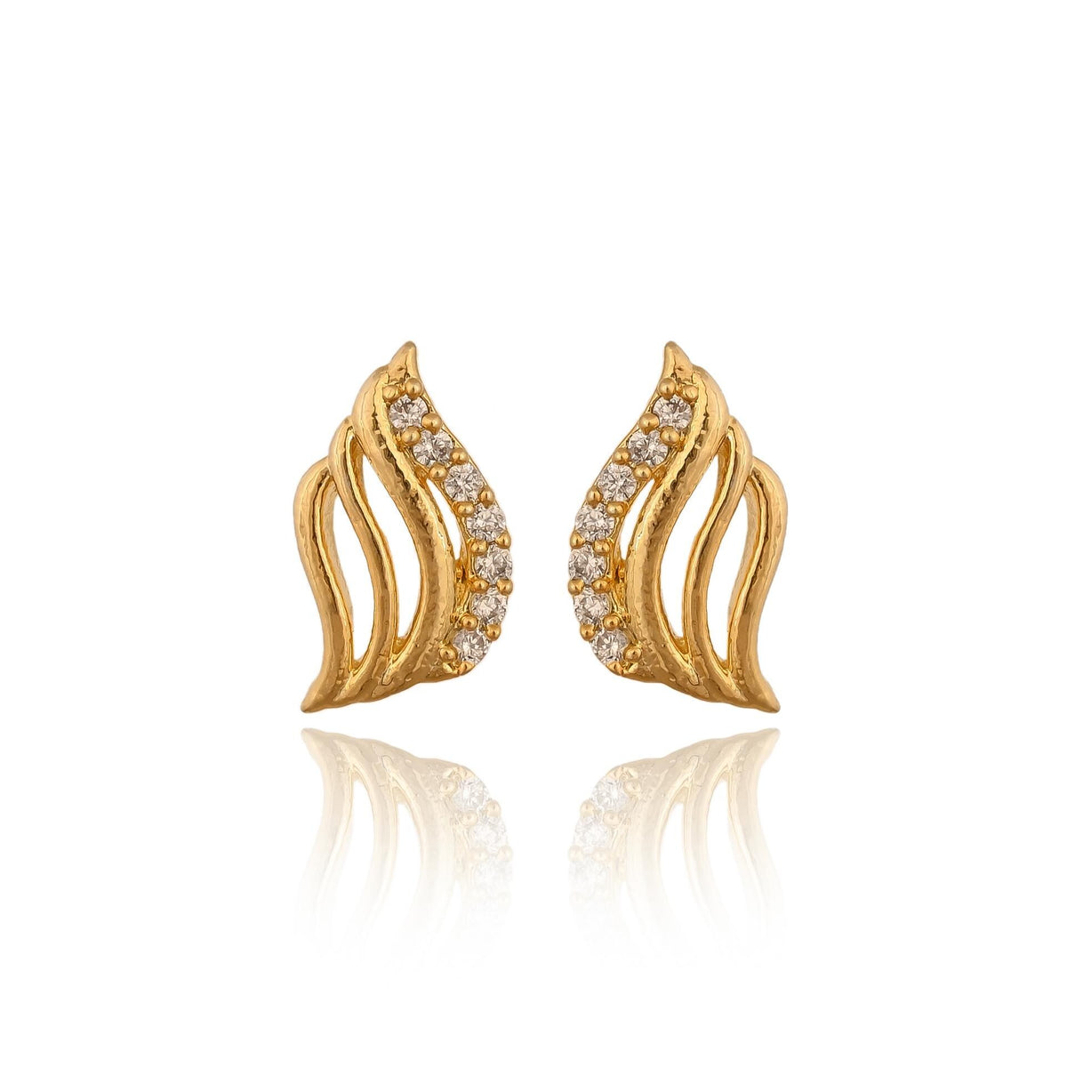 Zircon Stud Earrings: Hypoallergenic Silver, Gold, Rose Gold Plated