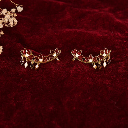 Handmade Enamelled Gold Plated Ear cuffs for Women and Girls