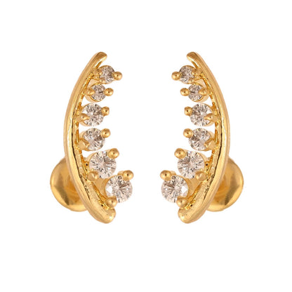 Zircon Stud Earrings: Hypoallergenic Silver, Gold Plated
