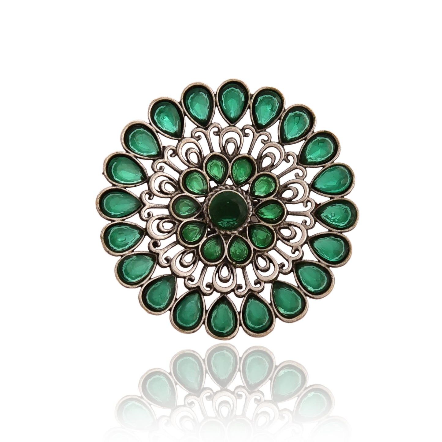 Tanusha Jewels Oxidised Brass  Adjustable Ring For Womens & Girls